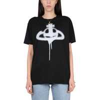 Tricouri T-Shirt With "Spray Orb" Print Femei