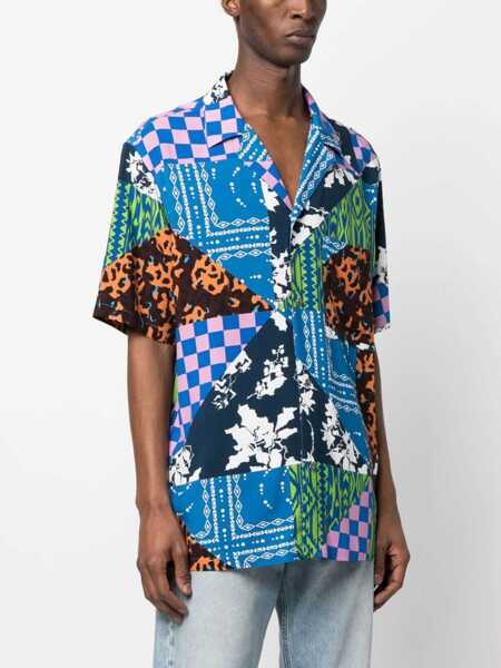 Camasi casual Marcelo Burlon Hawaii Mix & Match Shirt BLUE Barbati (BM 9769460) 3