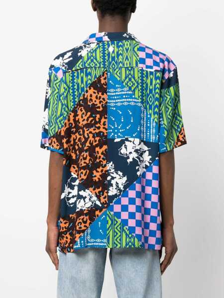 Camasi casual Marcelo Burlon Hawaii Mix & Match Shirt BLUE Barbati (BM 9769460) 4