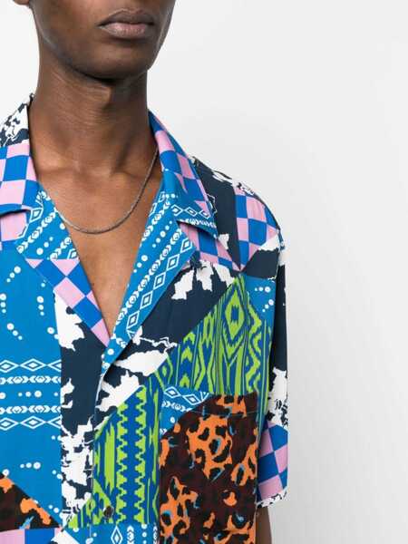 Camasi casual Marcelo Burlon Hawaii Mix & Match Shirt BLUE Barbati (BM 9769460) 5