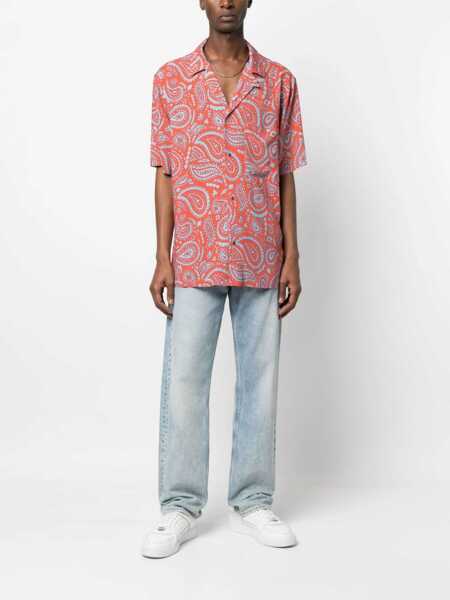 Camasi casual Marcelo Burlon Paisley Hawaii Shirt RED Barbati (BM 9769475) 2