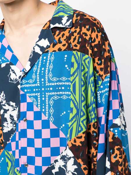 Camasi casual Marcelo Burlon Hawaii Mix & Match Shirt BLUE Barbati (BM 9769538) 5