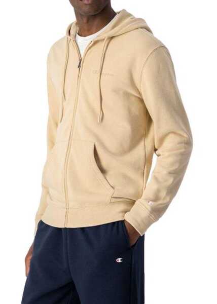 Champion Hooded Full Zip Sweatshirt Beige