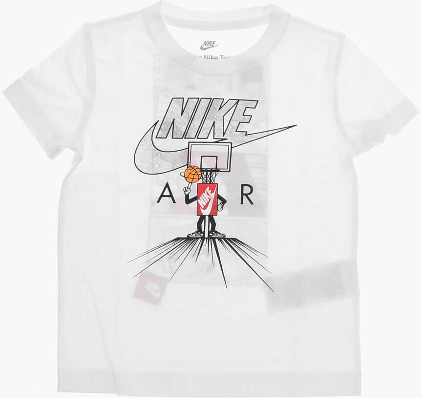 Tricouri Nike Air Printed Crew-Neck T-Shirt White Baieti (BM 9774851) 4