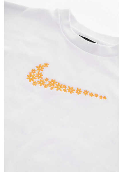 Hanorace Nike Crew-Neck Sweatshirt With Golden Embroidery White Baieti (BM 9775451) 2