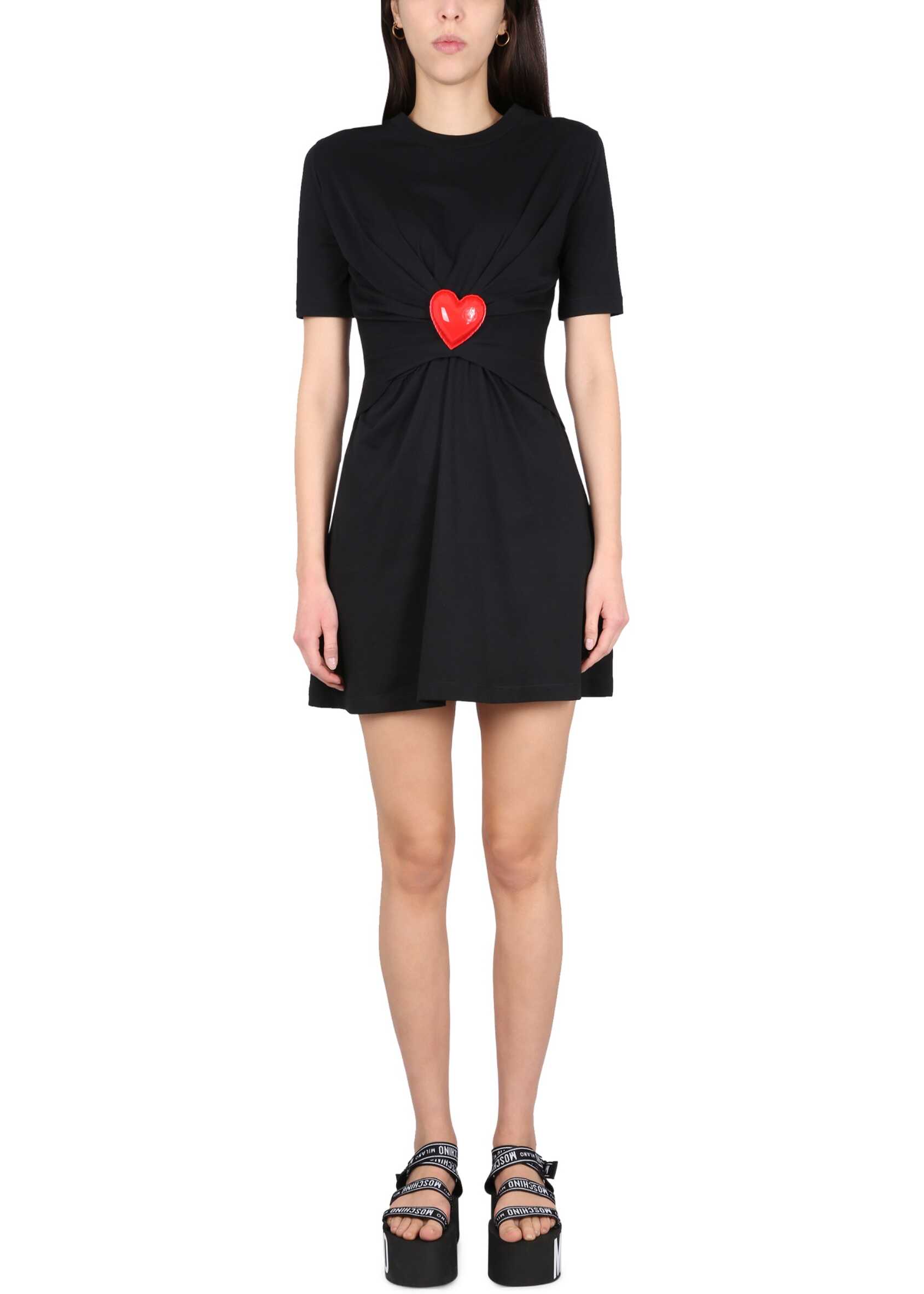 Moschino Inflatable Hearts Dress BLACK