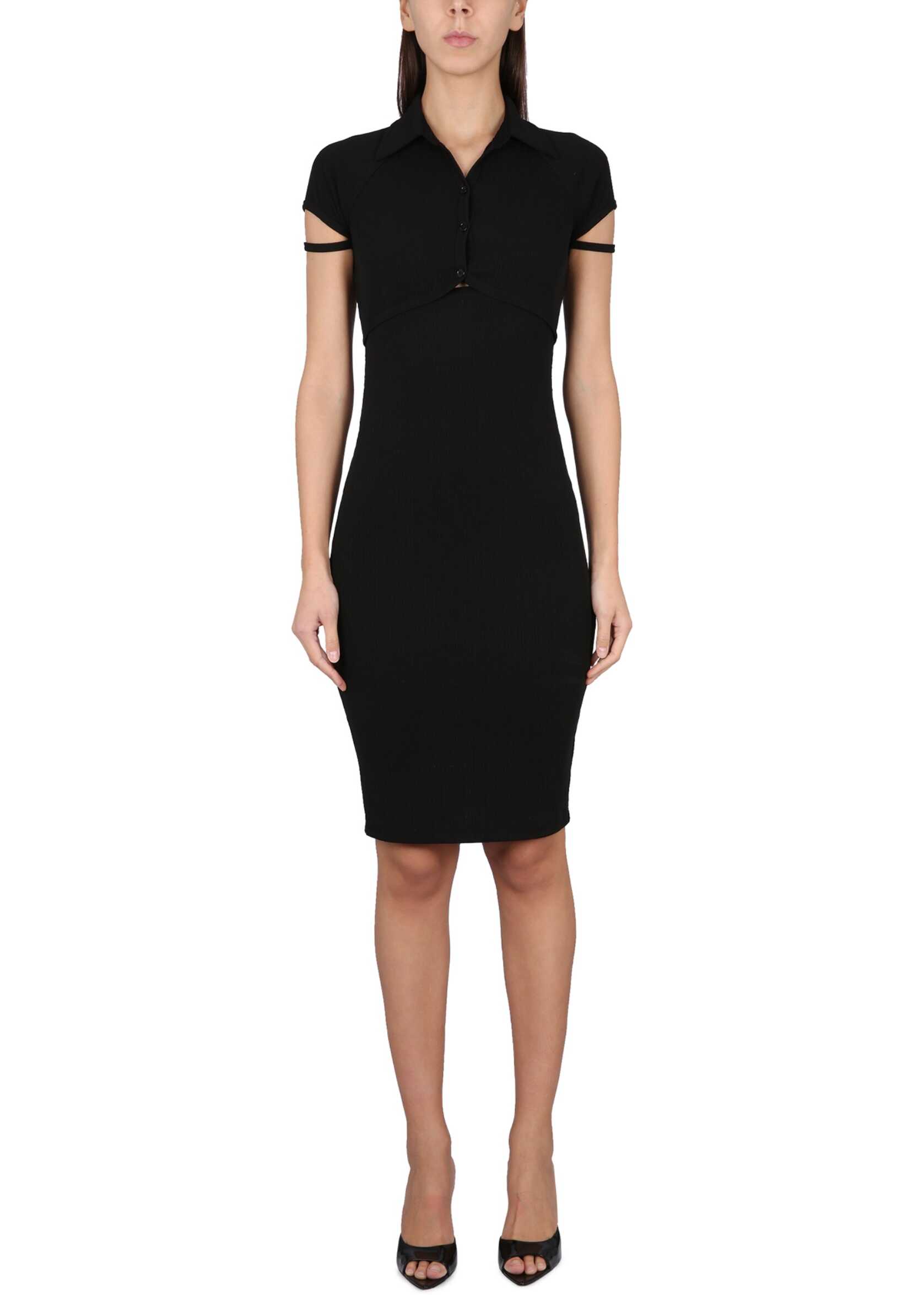 HELMUT LANG Cardigan Dress. BLACK