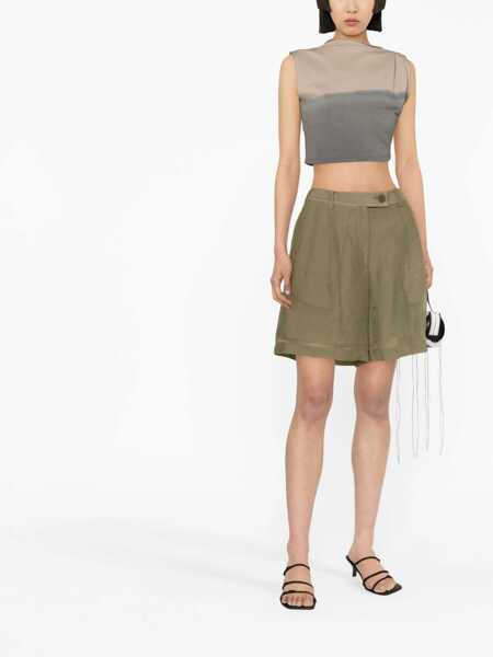 Pantaloni scurti HELMUT LANG Short Transparent MILITARY GREEN Femei (BM 9776414) 2