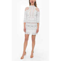 Rochii scurte Mesh Detail See Through Sangallo Dress Femei