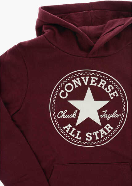 Bluze de trening Converse All Star Chuck Taylor Brushed Cotton Hoodie Burgundy Baieti (BM 9781109) 2