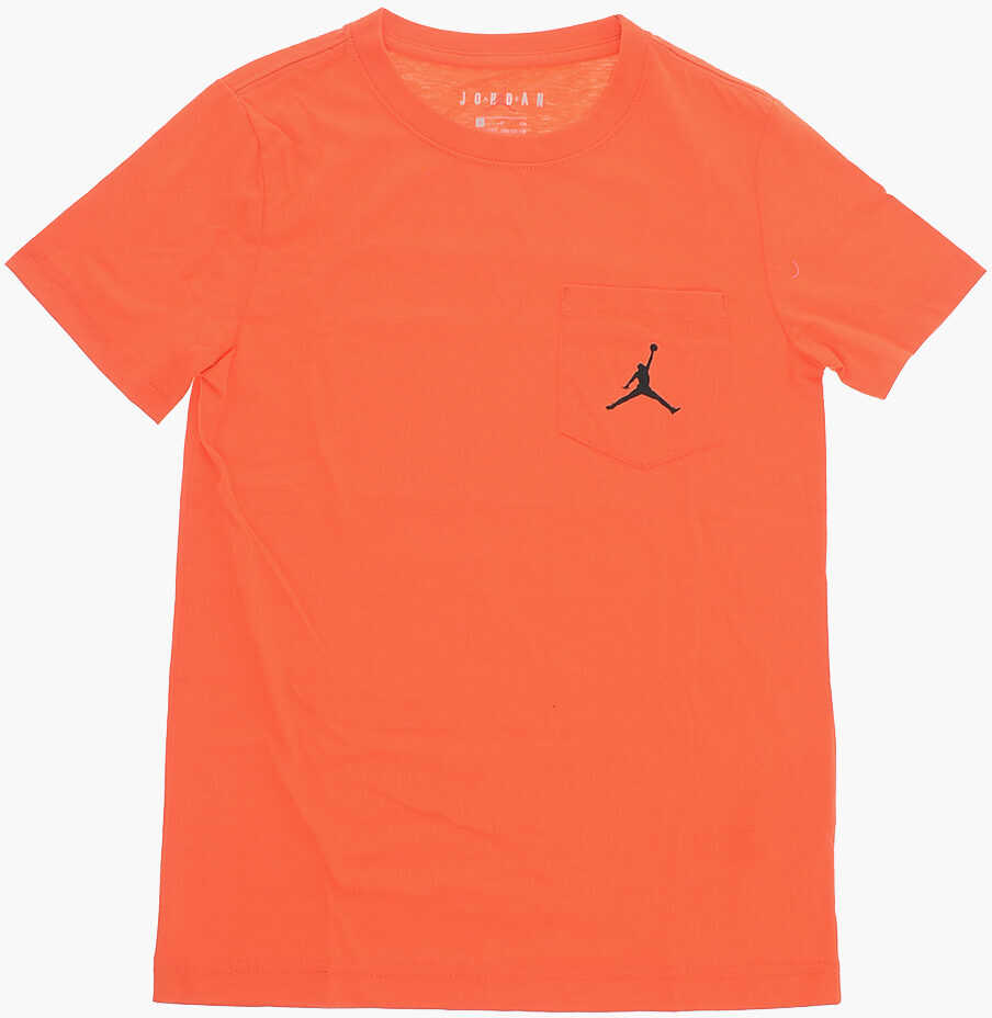 Nike Air Jordan Crew-Neck T-Shirt With Breast Pocket Orange