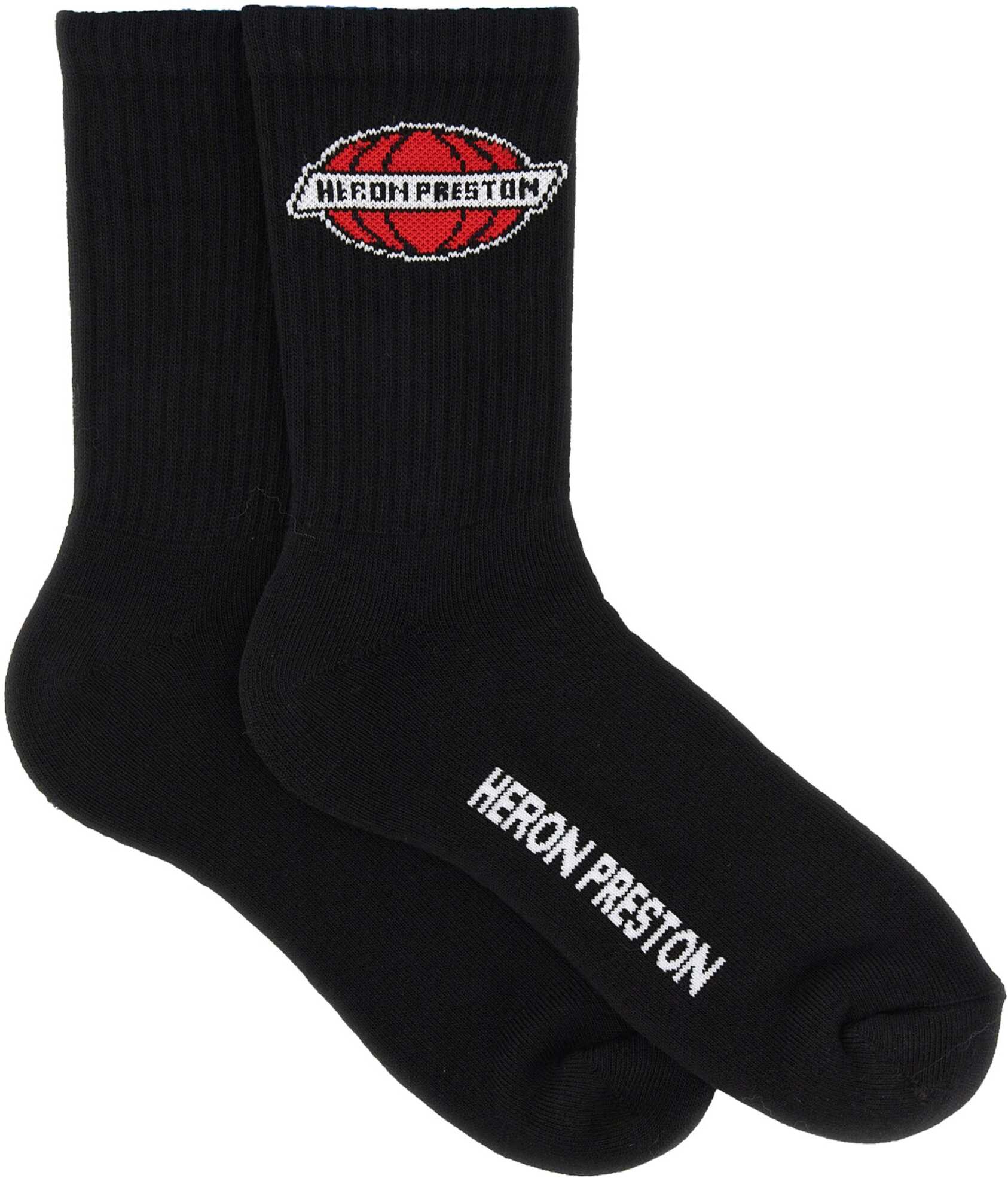 Heron Preston Sock With Logo Embroidery BLACK