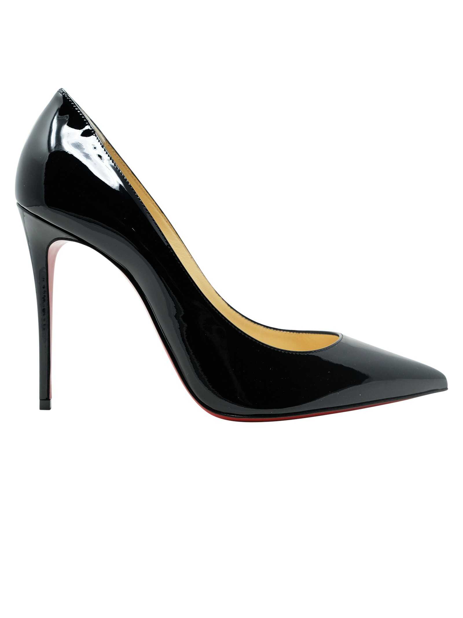 Christian Louboutin 3191411 BK01 BLACK PATENT KATE 100 PUMPS Black