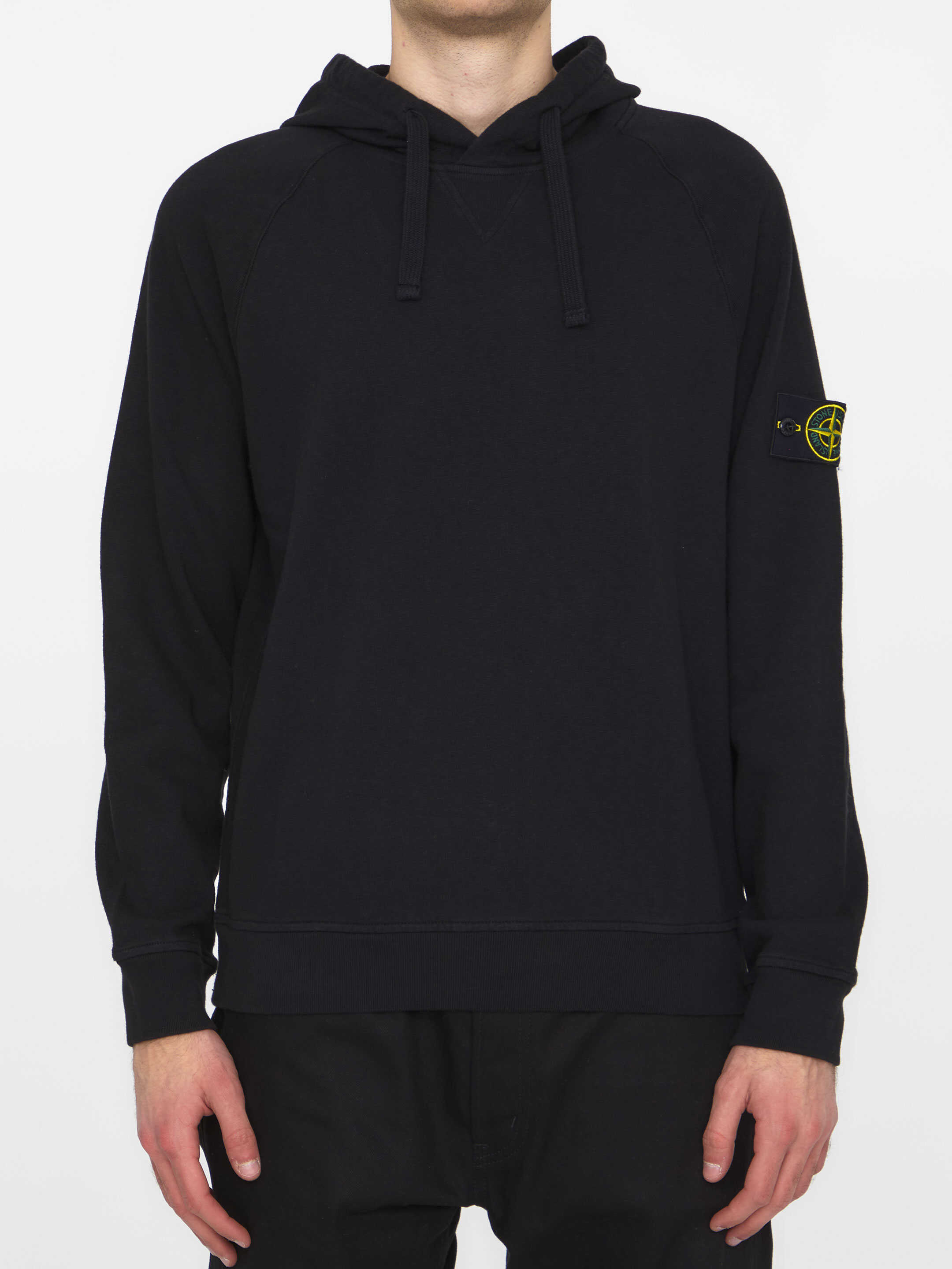 Stone Island Cotton Hoodie Black