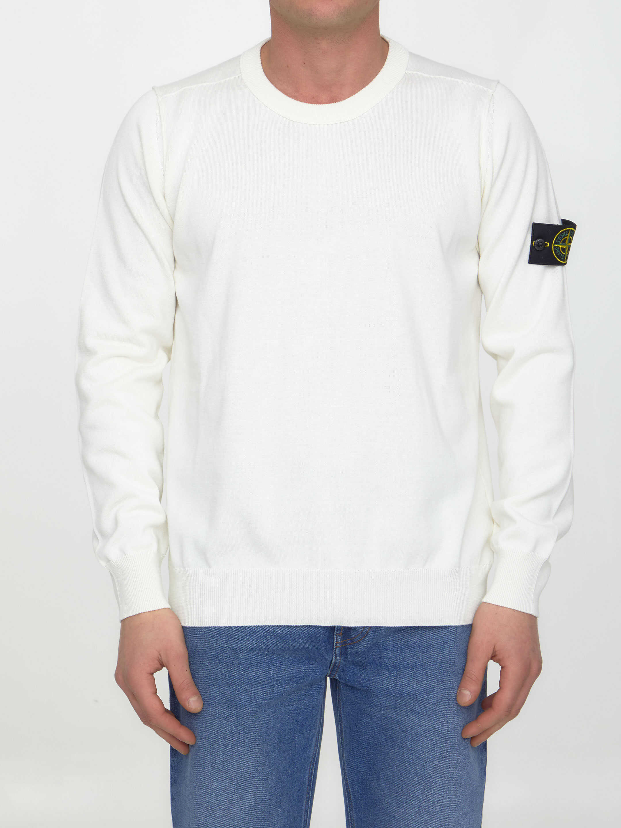 Stone Island Cotton Jumper White