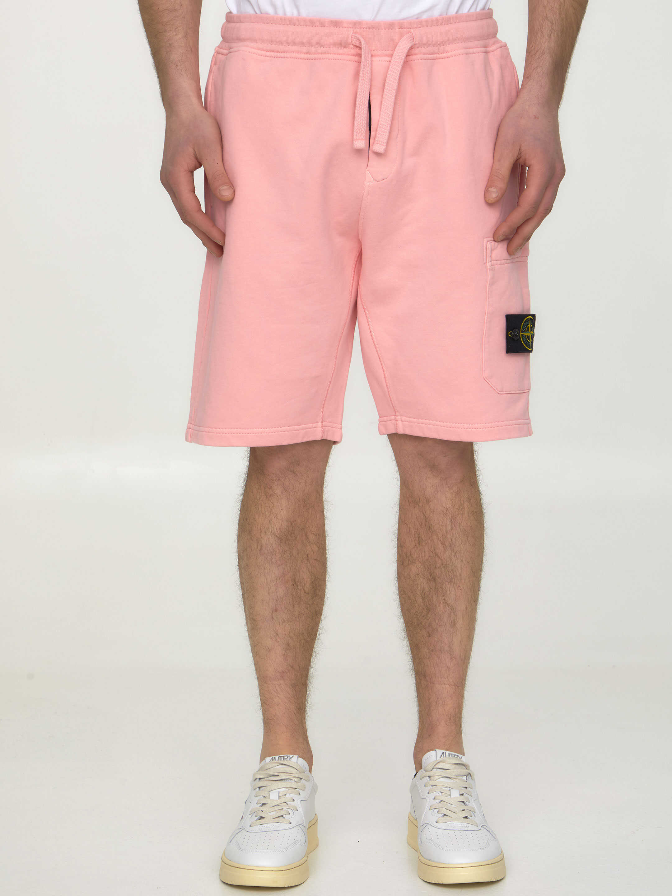 Stone Island Cotton Bermuda Shorts Pink