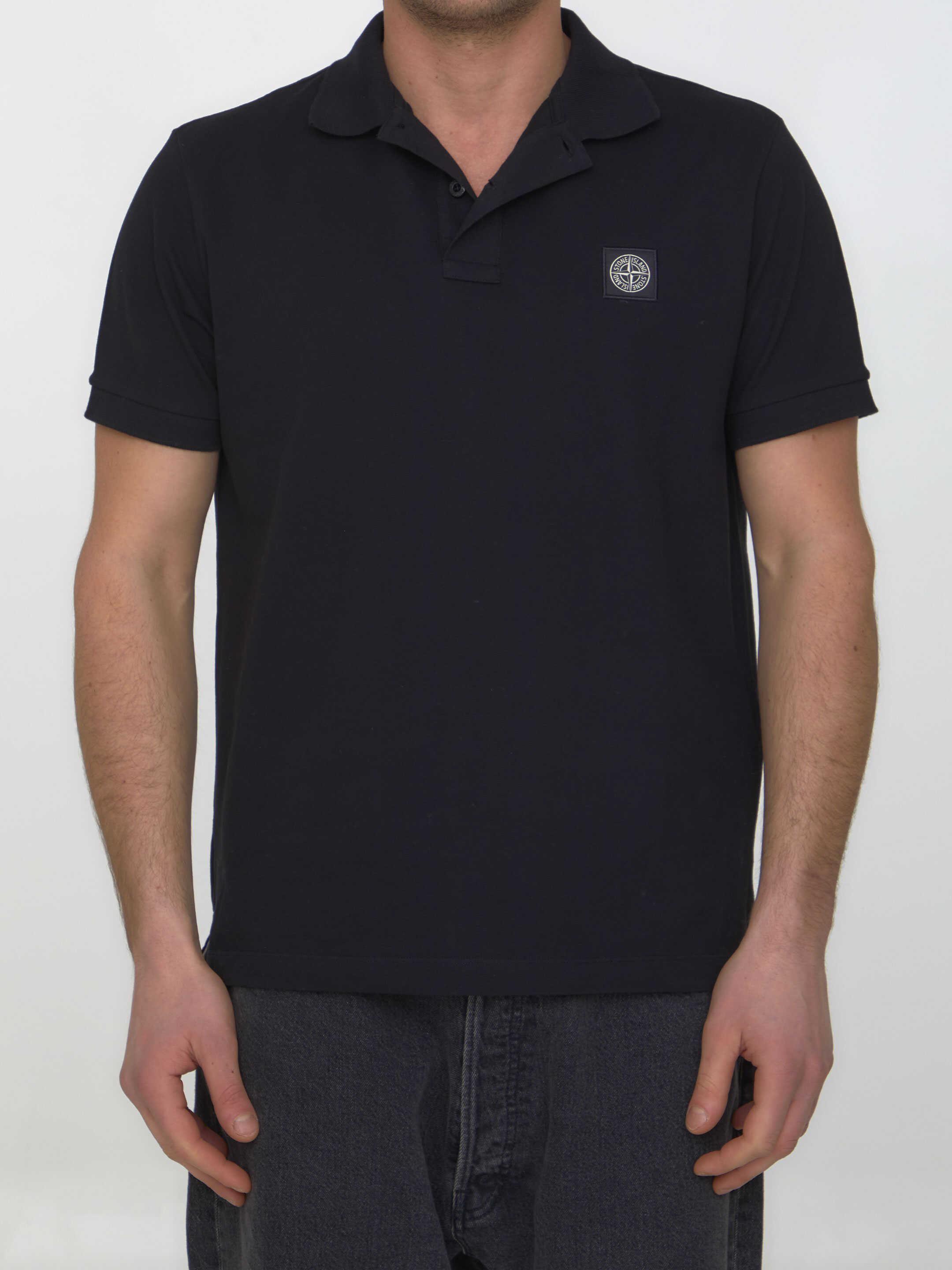 Stone Island Compass Polo Shirt Black