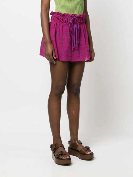 Fuste casual Ganni Drawstring Skirt FUCHSIA Femei (BM 9785576) 3