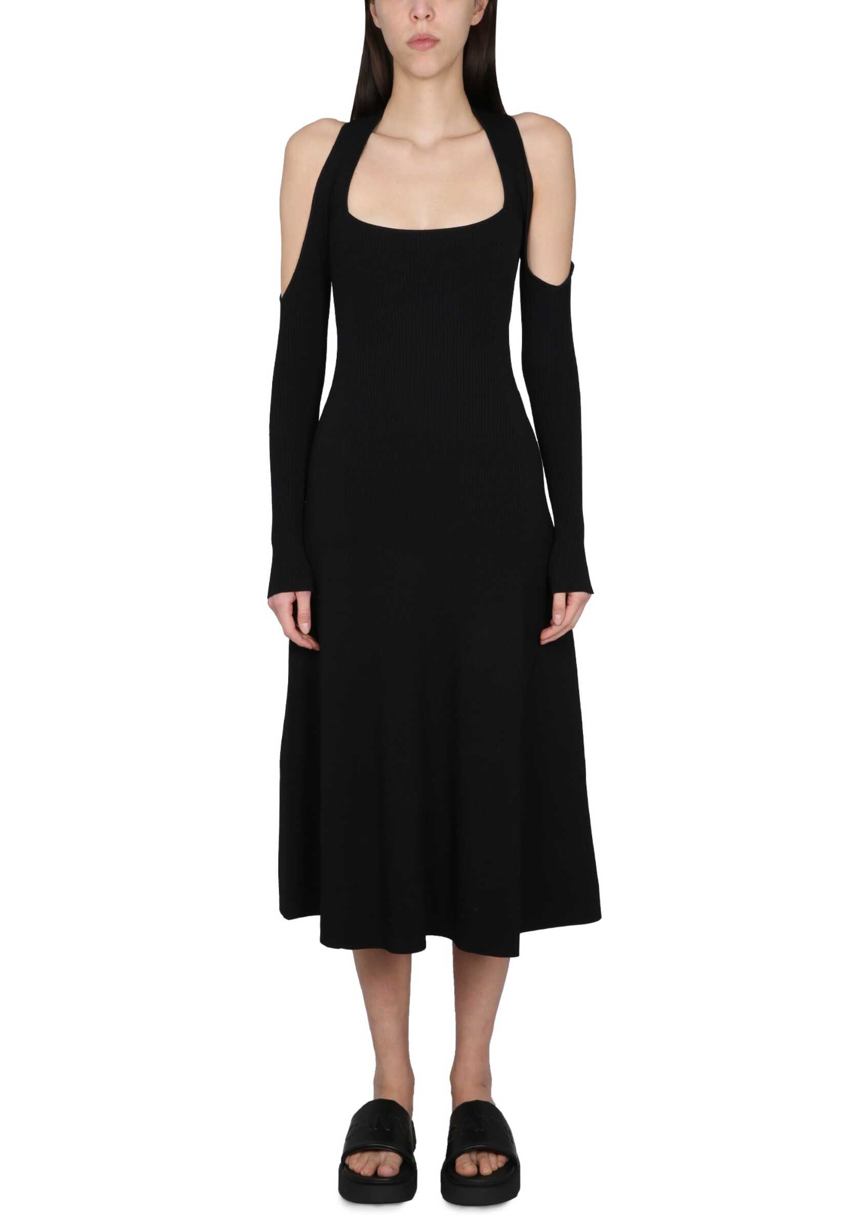 Ganni Ribbed Dress BLACK