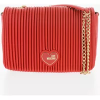 Genti tip postas Love Pleated Faux Leather Bag With Chain Shoulder Strap Femei