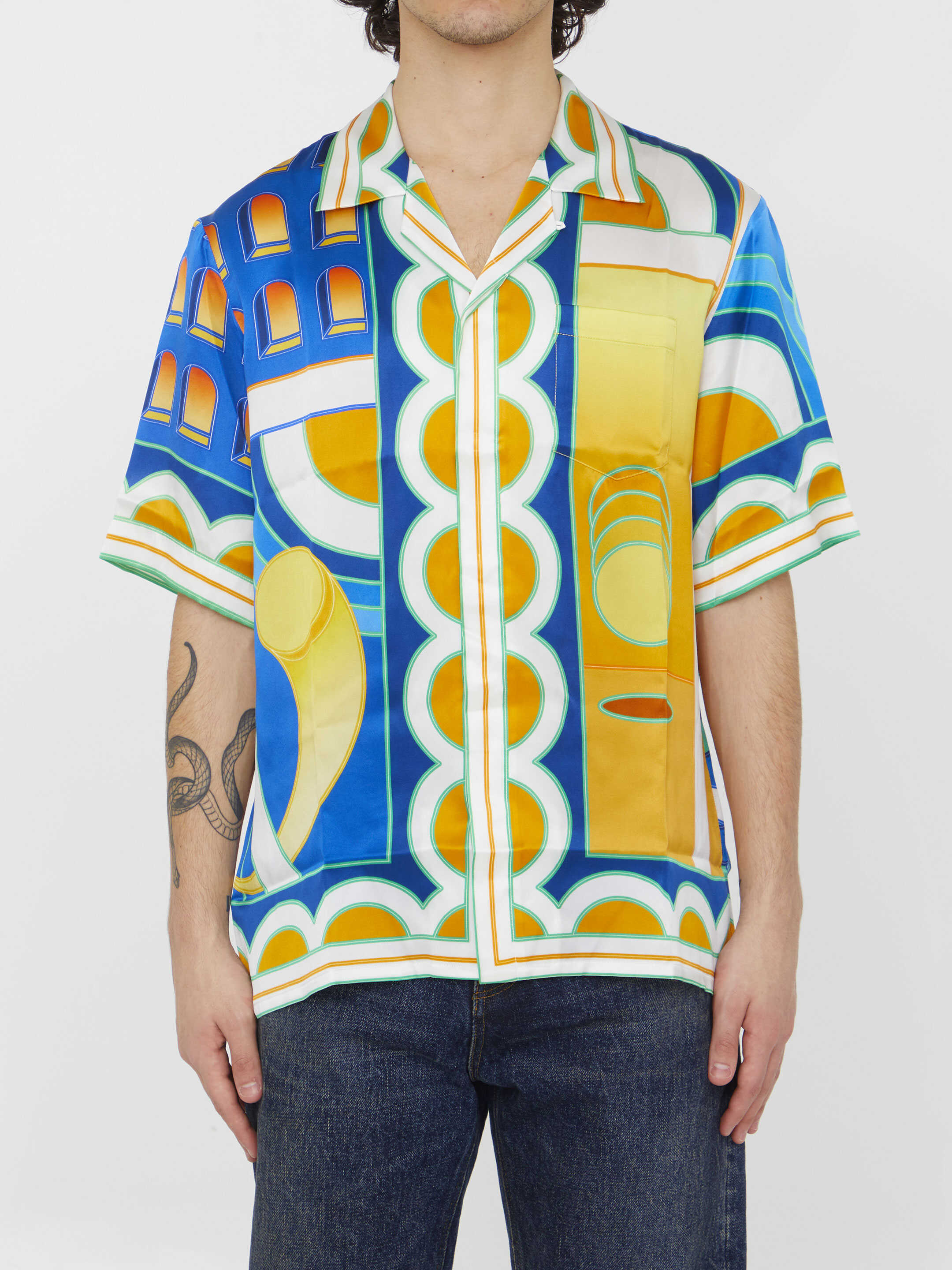 Casablanca Printed Silk Shirt Multicolor