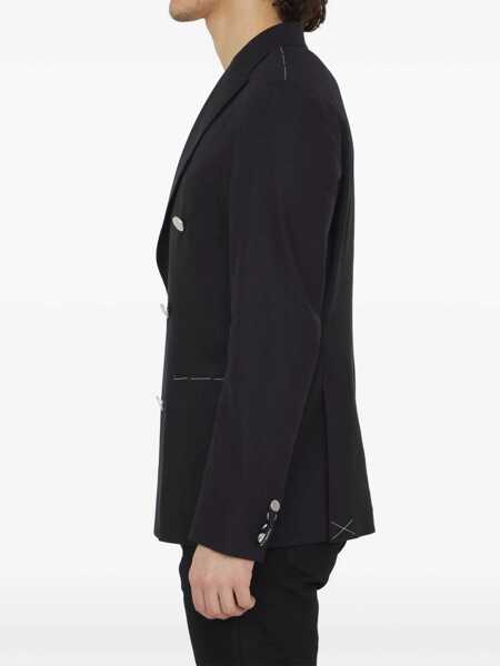 Jachete Tonello Double-Breasted Stretch Jacket BLACK Barbati (BM 9786713) 3