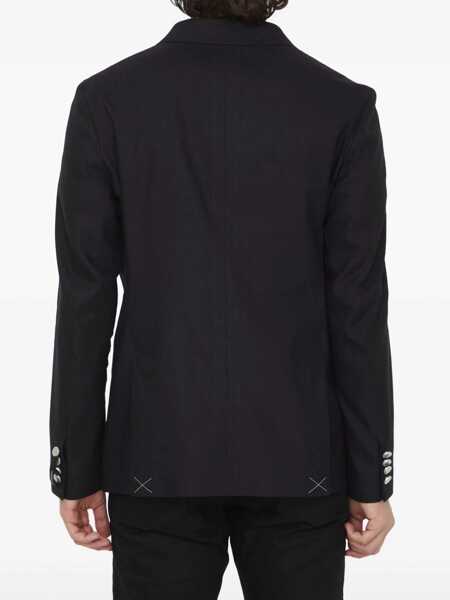 Jachete Tonello Double-Breasted Stretch Jacket BLACK Barbati (BM 9786713) 4