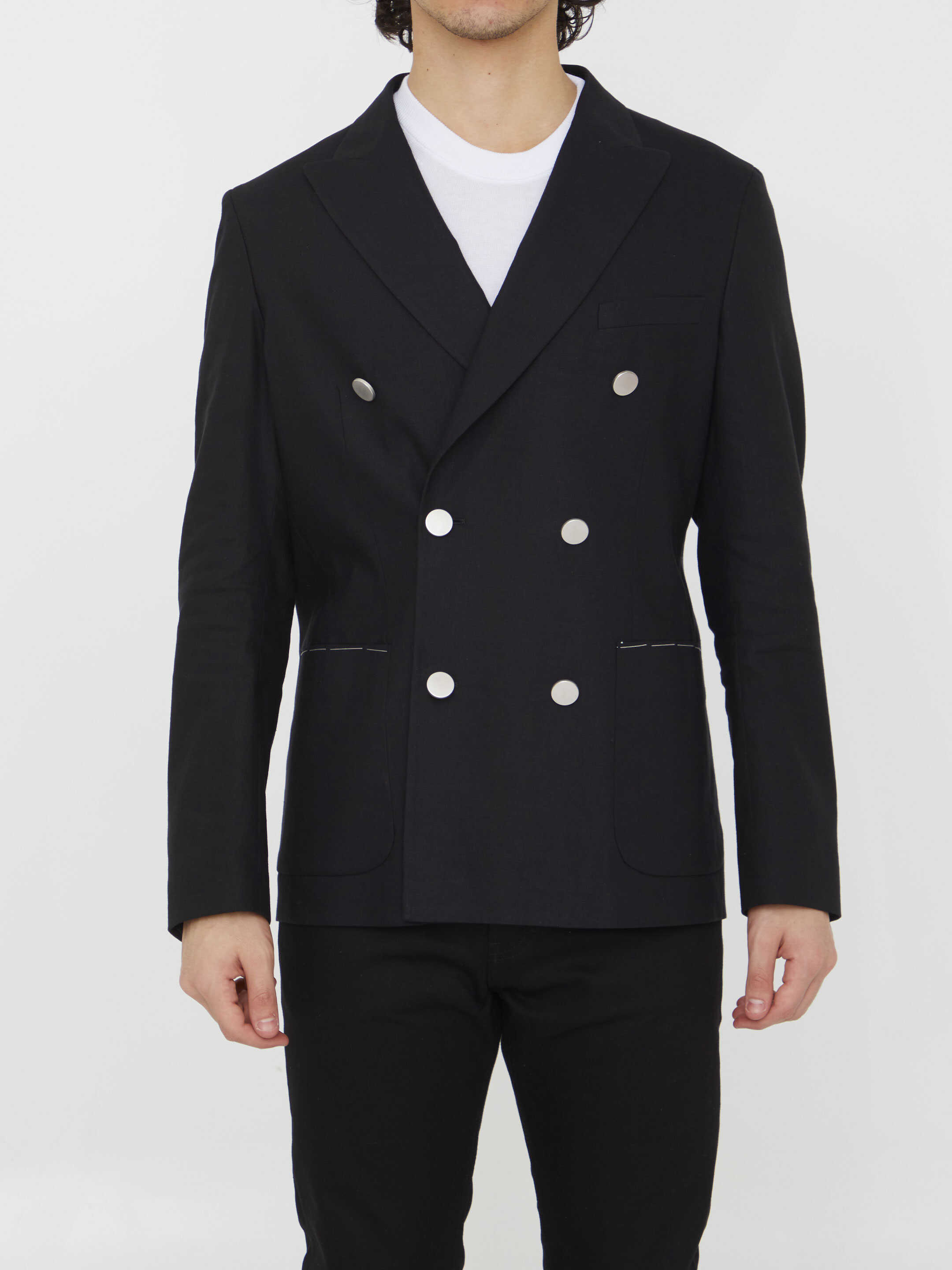 Tonello Double-Breasted Stretch Jacket Black