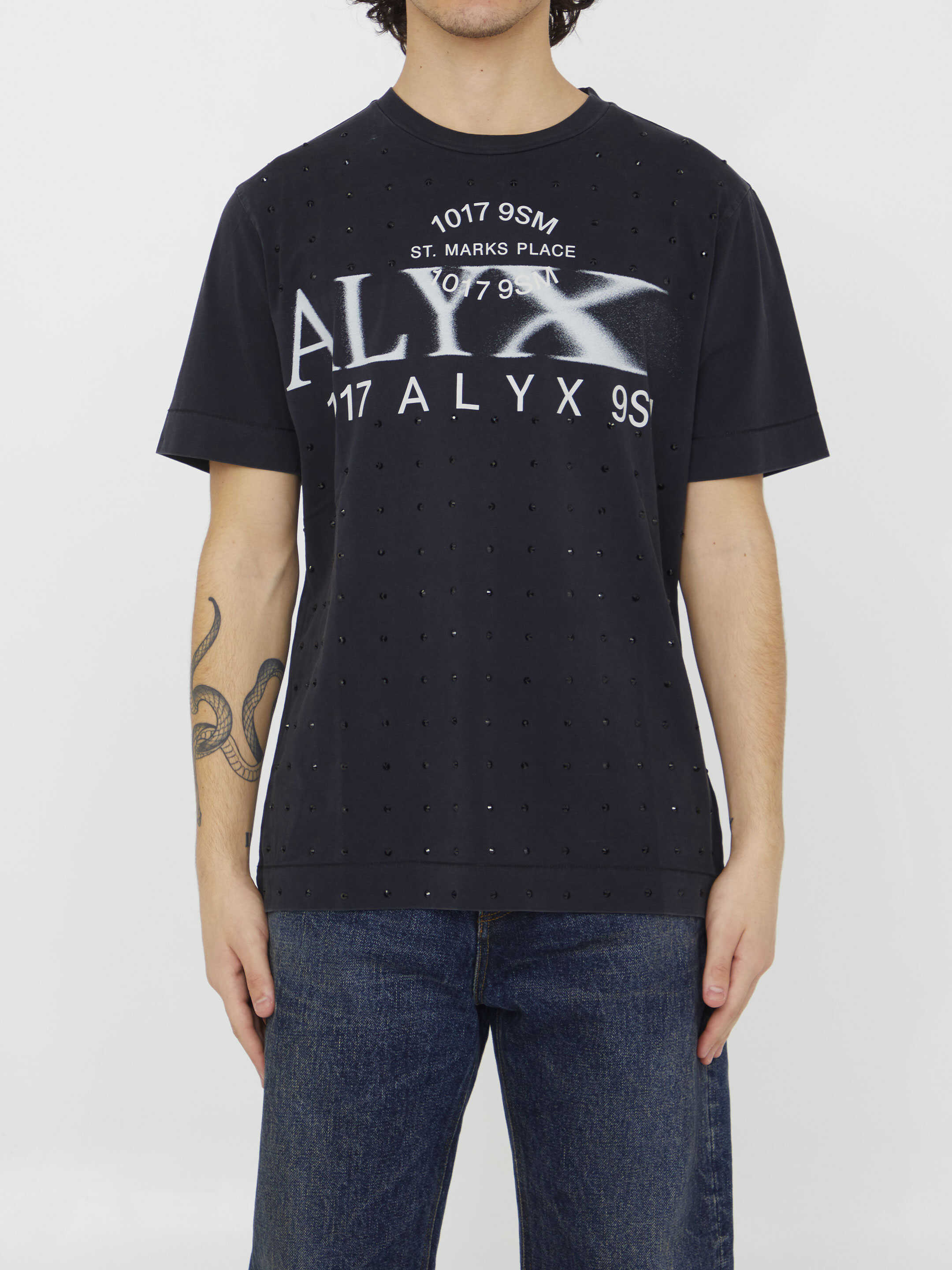 Alyx Studded Cotton T-Shirt Black
