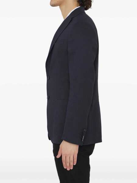 Jachete Tonello Linen And Viscose Jacket BLUE Barbati (BM 9786746) 3