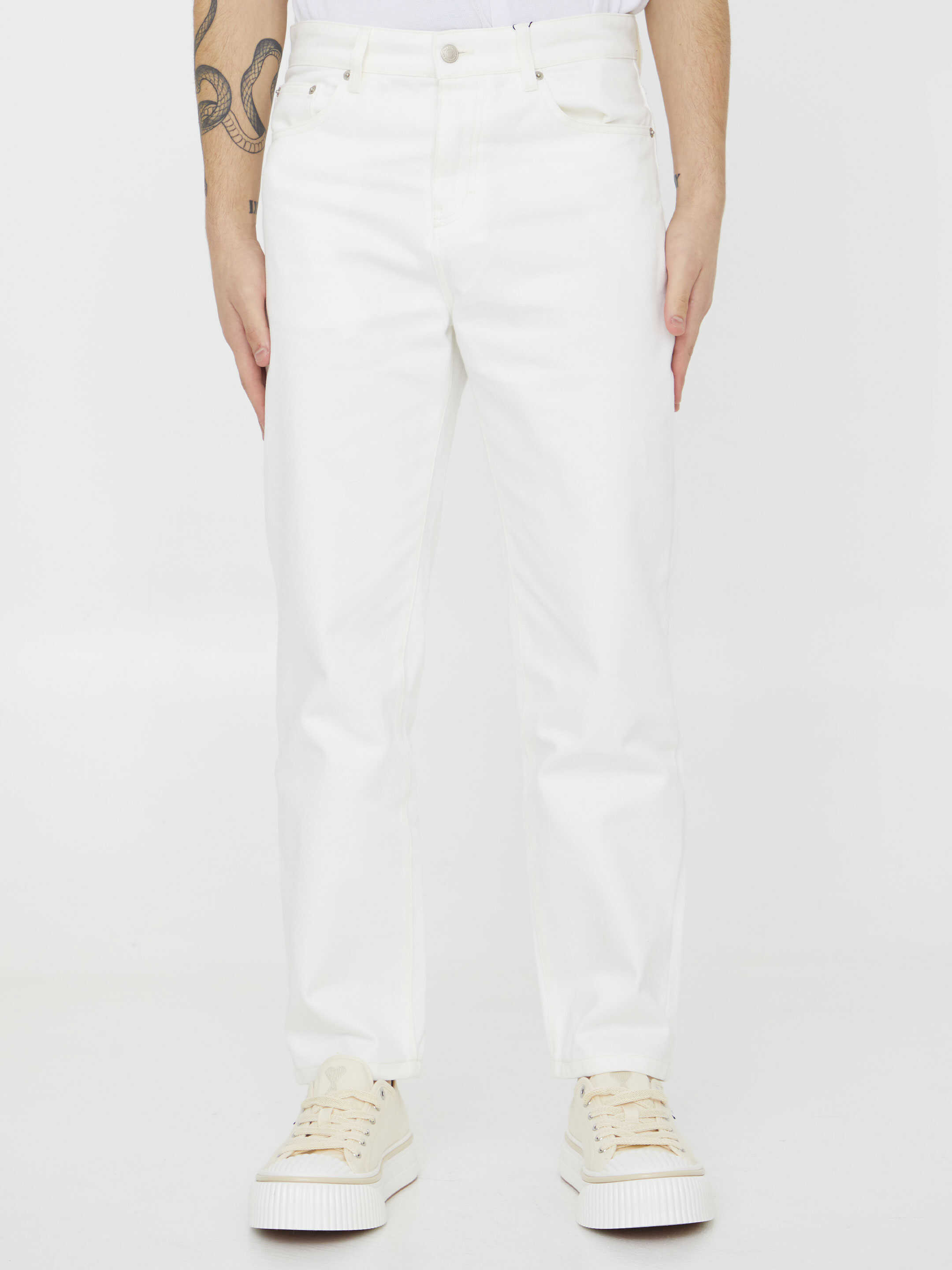 AMI Paris Twill Jeans WHITE