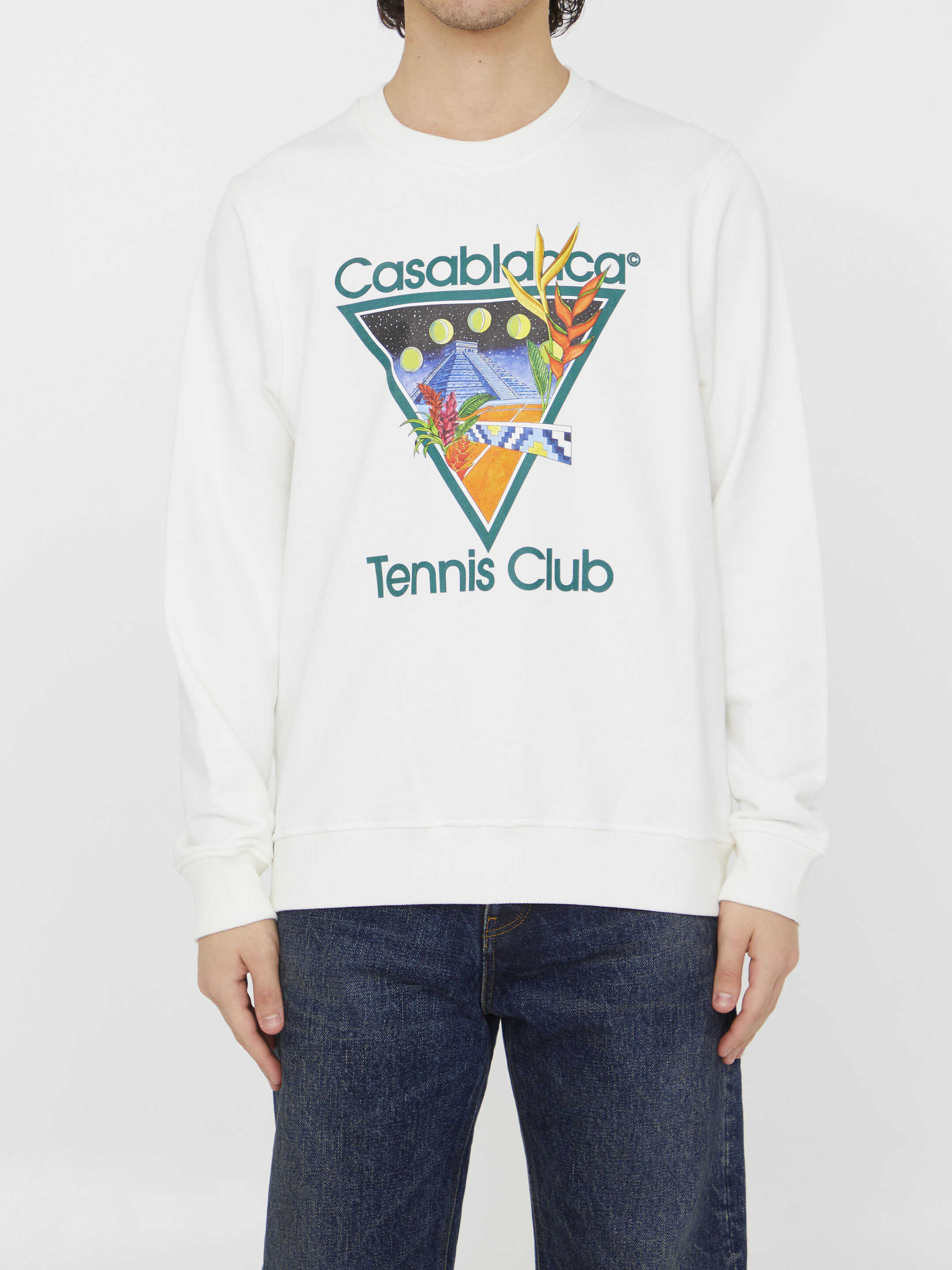 Casablanca Tennis Club Icon Sweatshirt White