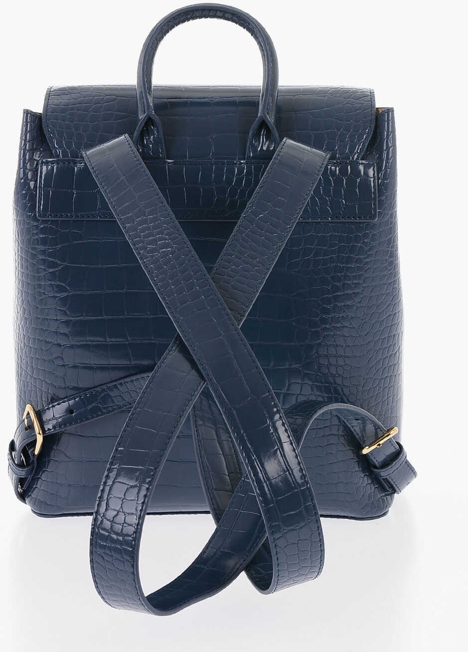 Rucsacuri Moschino Love Crocodile Effect Faux Leather Backpack Gray Femei (BM 9786917) 2