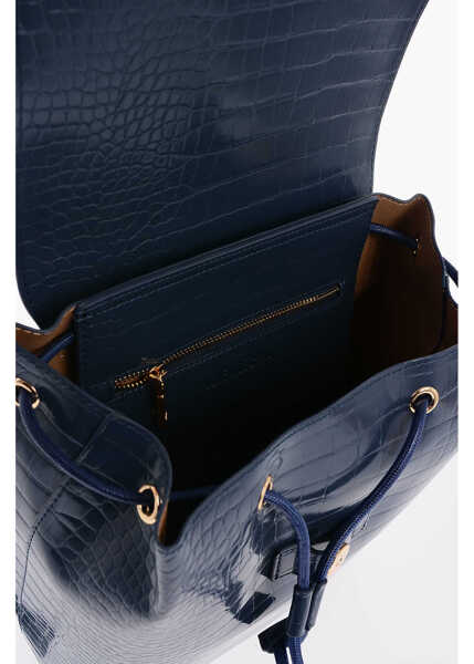 Rucsacuri Moschino Love Crocodile Effect Faux Leather Backpack Gray Femei (BM 9786917) 4