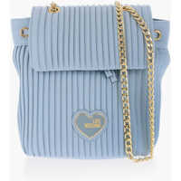 Rucsacuri Love Pleated Faux Leather Backpack With Chain Shoulder Strap Femei