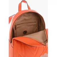 Rucsacuri Moschino Dama - Rucsacuri Moschino Love Solid Color Faux Leather Backpack With Golden Logo Orange Femei (BM 9787331) - B-mall.ro