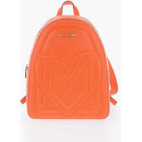 Rucsacuri Love Solid Color Faux Leather Backpack With Golden Logo Femei