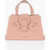 Moschino Love Textured Faux Leather Tote Bag With Maxi Golden Heart C Pink