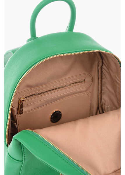 Rucsacuri Moschino Love Embossed Golden Maxi Logo Textured Faux Leather Backpac Green Femei (BM 9787349) 4