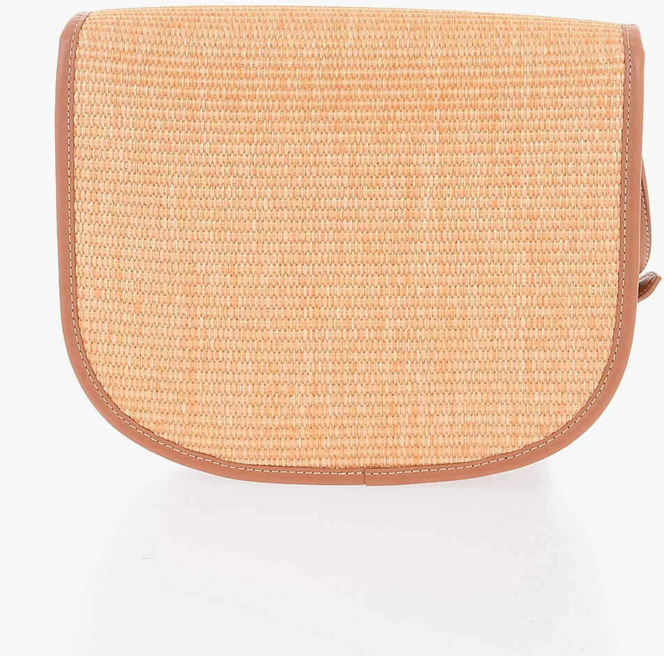 Genti tip postas Moschino Love Rafia Crossbody Bag With Faux Leather Trimmings Beige Femei (BM 9787364) 2