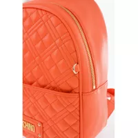 Rucsacuri Moschino Dama - Rucsacuri Moschino Love Quilted Faux Leather Backpack With Matched Pouch Orange Femei (BM 9787517) - B-mall.ro
