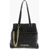 Genti de mana Love Quilted Faux Leather Tote Bag With Matching Pouch Femei