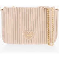 Genti de umar Love Pleated Faux Leather Shoulder Bag With Golden Chain Femei