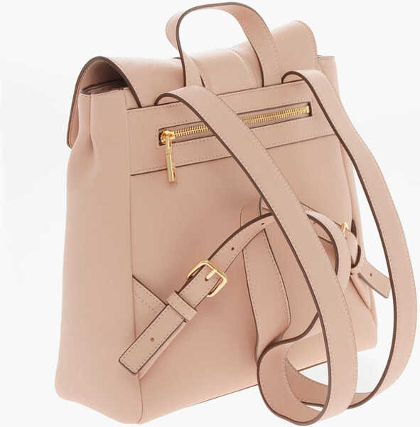 Rucsacuri Moschino Love Faux Leather Backpack With Heart-Shaped Clamps Pink Femei (BM 9789005) 2