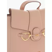 Rucsacuri Moschino Dama - Rucsacuri Moschino Love Faux Leather Backpack With Heart-Shaped Clamps Pink Femei (BM 9789005) - B-mall.ro