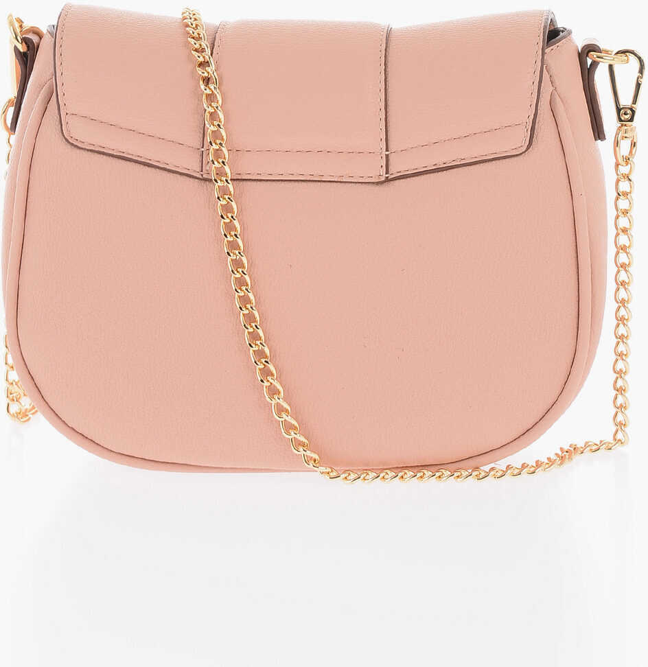 Genti tip postas Moschino Love Faux Leather Saddle Bag With Golden Heart Shaped Clamp Pink Femei (BM 9789011) 3