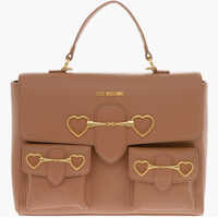 Genti de mana Love Faux Leather Handle Bag With Pockets And Clamp Front Femei