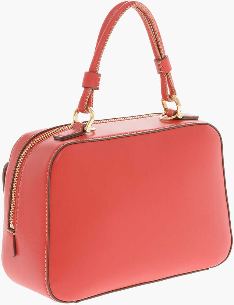 Genti de mana Moschino Love Faux Leather Handbag With Visible Stitching Red Femei (BM 9789101) 2