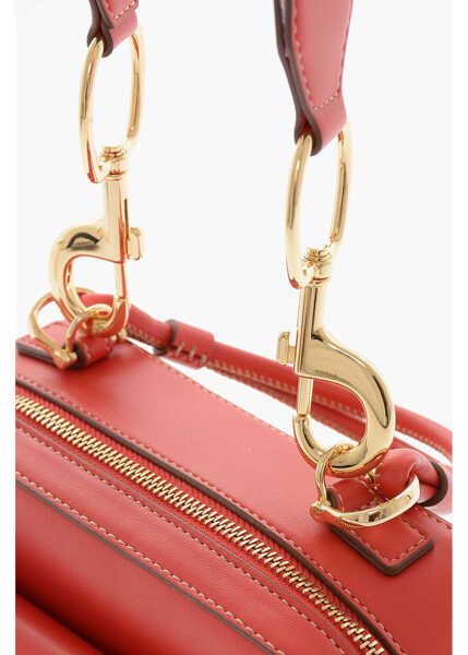 Genti de mana Moschino Love Faux Leather Handbag With Visible Stitching Red Femei (BM 9789101) 4