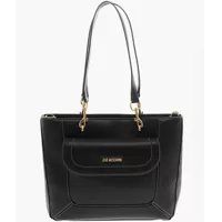 Genti tip postas Love Faux Leather Tote Bag With Visible Stitching Femei